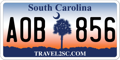 SC license plate AOB856