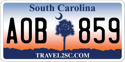 SC license plate AOB859