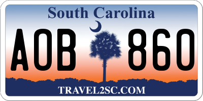 SC license plate AOB860