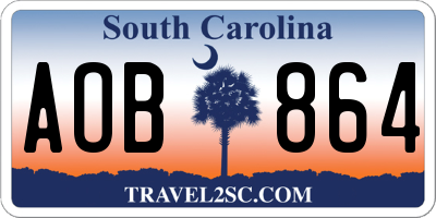 SC license plate AOB864
