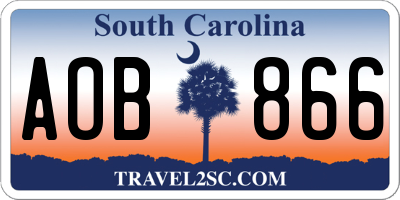 SC license plate AOB866