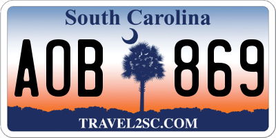 SC license plate AOB869