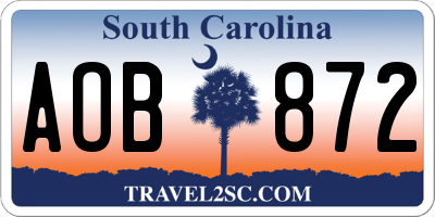 SC license plate AOB872