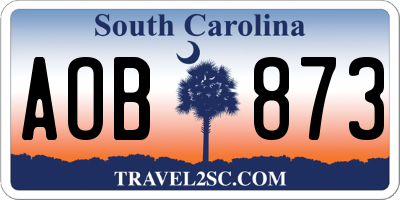 SC license plate AOB873
