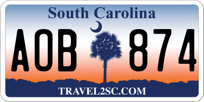 SC license plate AOB874