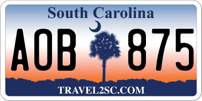 SC license plate AOB875
