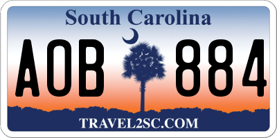 SC license plate AOB884