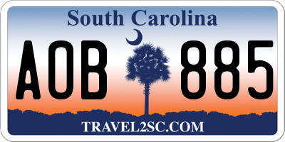 SC license plate AOB885