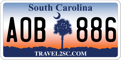 SC license plate AOB886