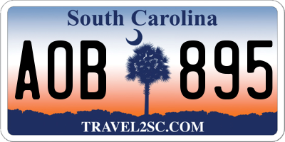 SC license plate AOB895