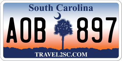 SC license plate AOB897