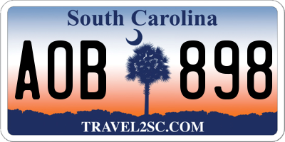SC license plate AOB898