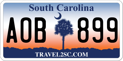 SC license plate AOB899