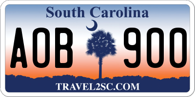SC license plate AOB900