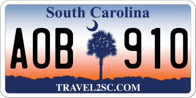 SC license plate AOB910