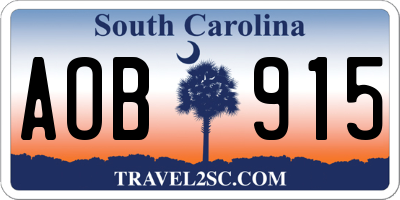 SC license plate AOB915