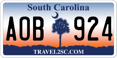 SC license plate AOB924