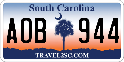 SC license plate AOB944