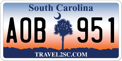 SC license plate AOB951
