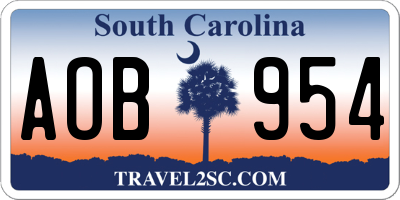 SC license plate AOB954