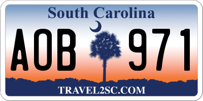 SC license plate AOB971