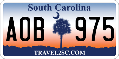 SC license plate AOB975
