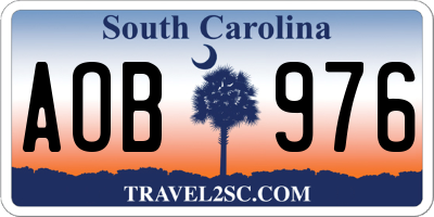 SC license plate AOB976