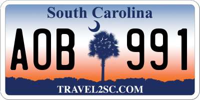 SC license plate AOB991