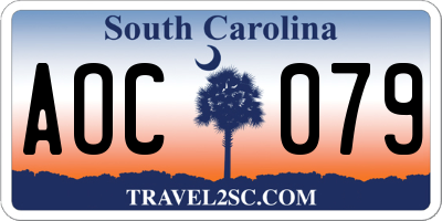 SC license plate AOC079