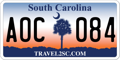 SC license plate AOC084