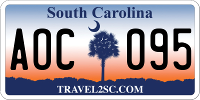 SC license plate AOC095