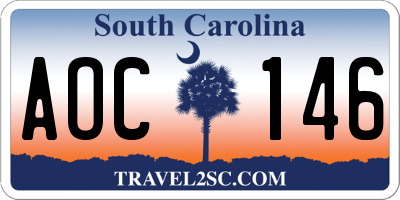 SC license plate AOC146