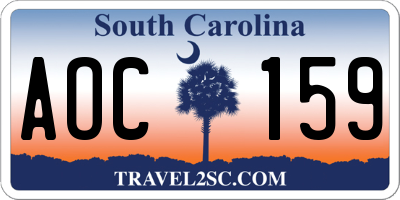 SC license plate AOC159