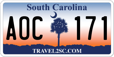 SC license plate AOC171