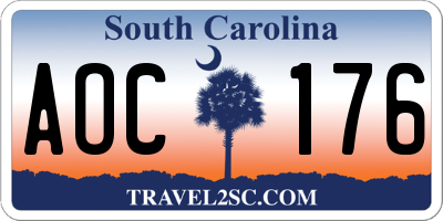 SC license plate AOC176