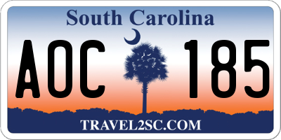 SC license plate AOC185