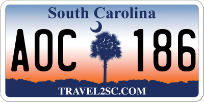 SC license plate AOC186