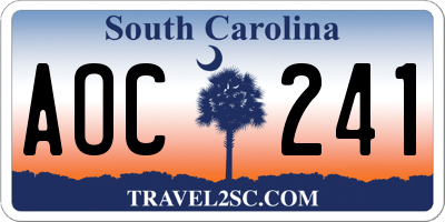 SC license plate AOC241