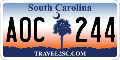 SC license plate AOC244