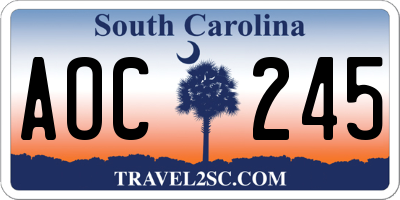 SC license plate AOC245