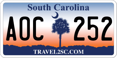 SC license plate AOC252