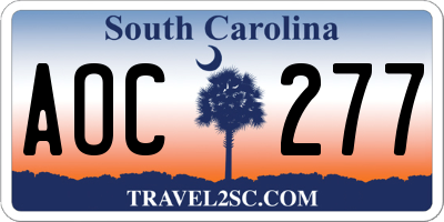 SC license plate AOC277