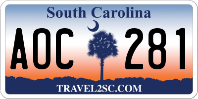 SC license plate AOC281