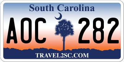 SC license plate AOC282