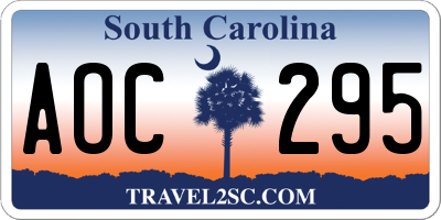SC license plate AOC295