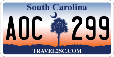 SC license plate AOC299