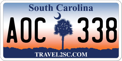 SC license plate AOC338