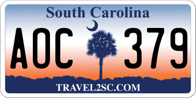 SC license plate AOC379