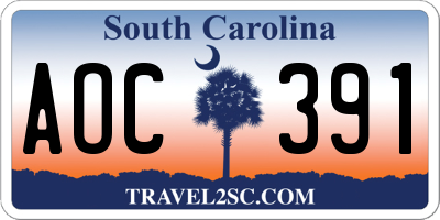 SC license plate AOC391