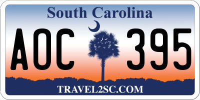 SC license plate AOC395